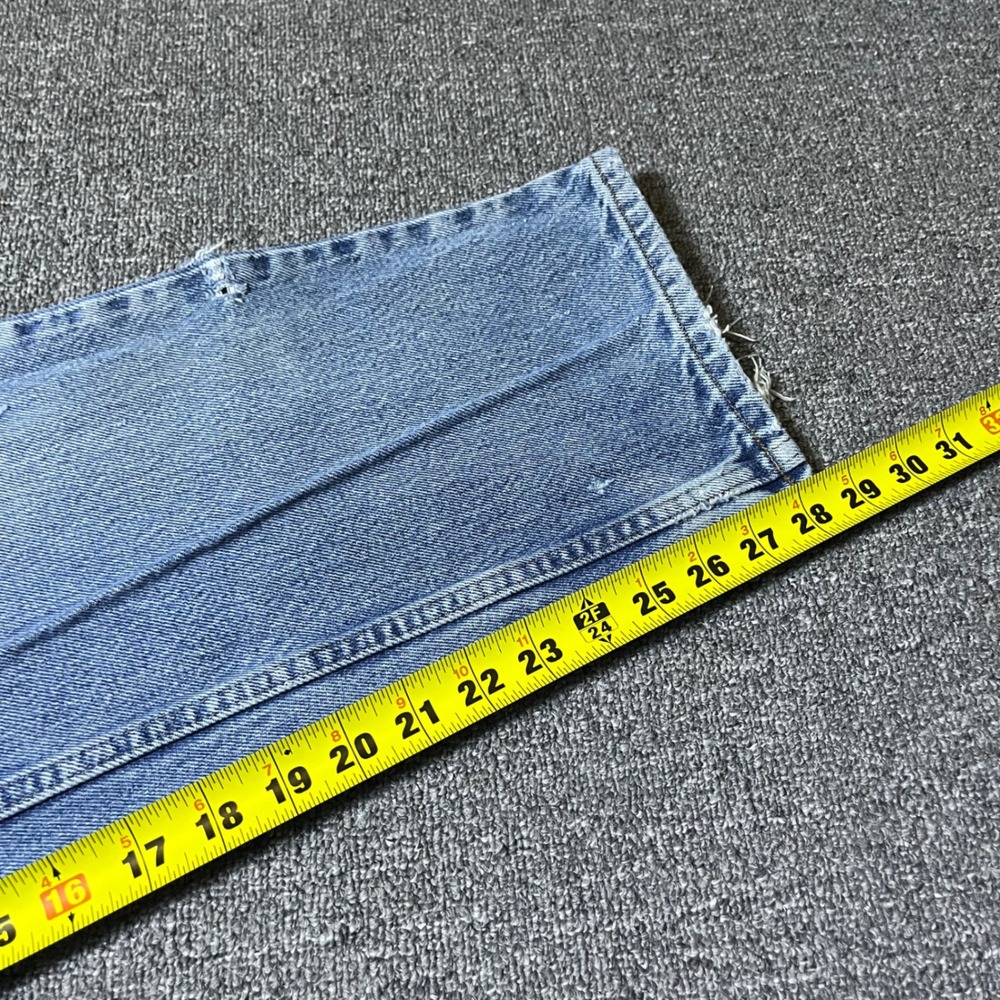 L.L.Bean Classic Fit Jeans 37x29 Light Wash Distressed Straight Leg Denim - Picture 4 of 16
